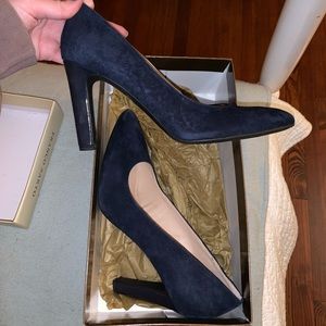 Franco Sarto Blue Suede Heels